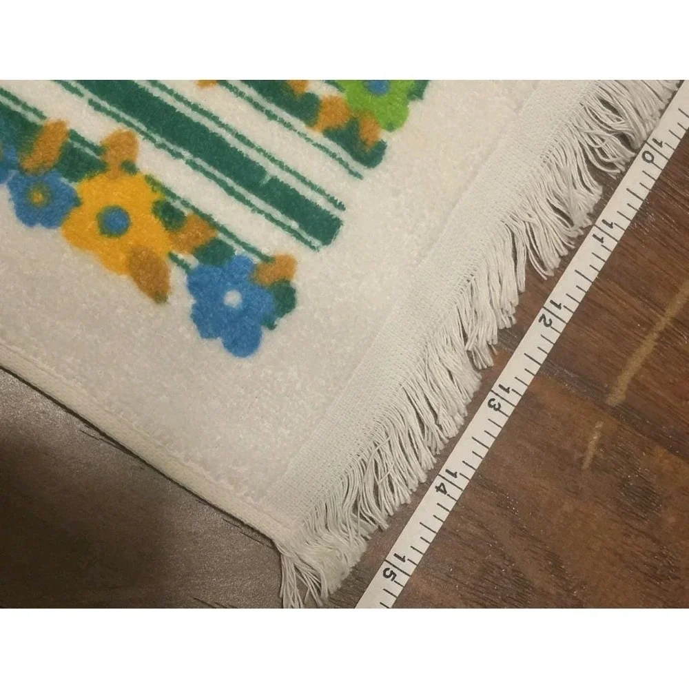 Vintage Cannon Floral Hand/Kitchen Towel Lot Of 5 Fringe/ Ruffled 100% Cotton